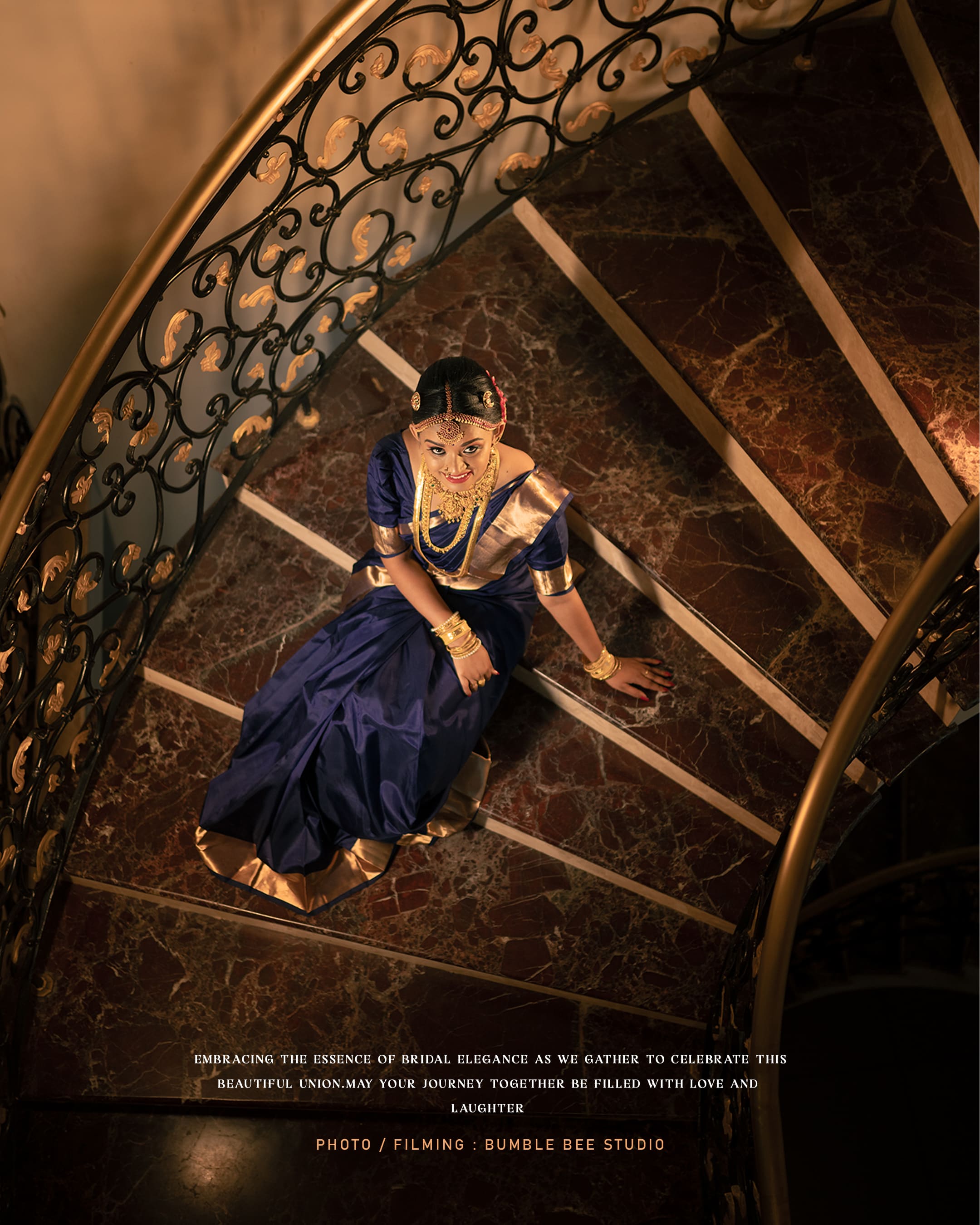 Bride photoshoot with top angle