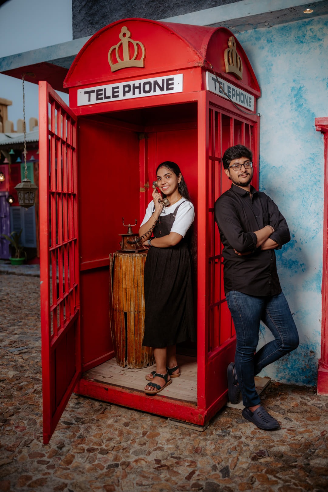 Telephone booth photoshoot
